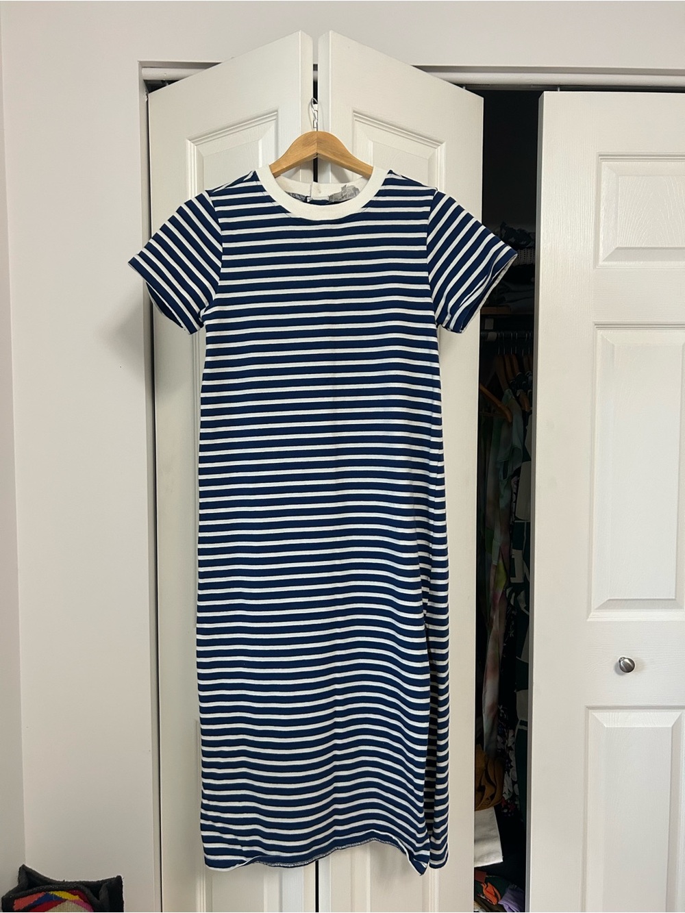 Grace & Mila Navy & White Striped Midi Dress